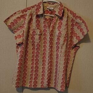 Style & Co. Red and Beige Blouse